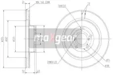 Тормозной диск MAXGEAR 191255 вентилируемый , передняя ось