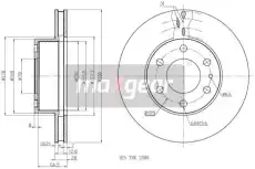 Тормозной диск MAXGEAR 191337 вентилируемый , передняя ось