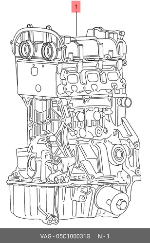 Двигатель (ДВС) в сборе VAG 05C100031G