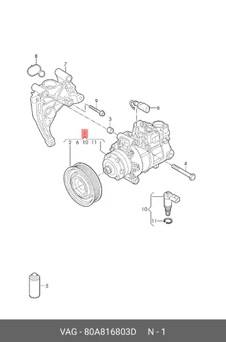 Компрессор климатической уст. 80A816803D VAG