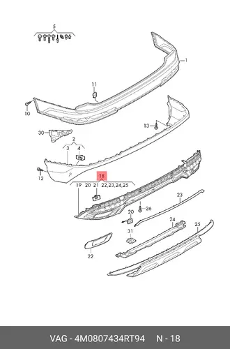 4M0807434RT94 SPOILER VAG
