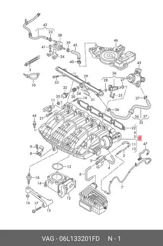 Впускной коллектор 06L133201FD VAG