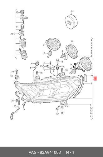 Фара VAG 82A941003