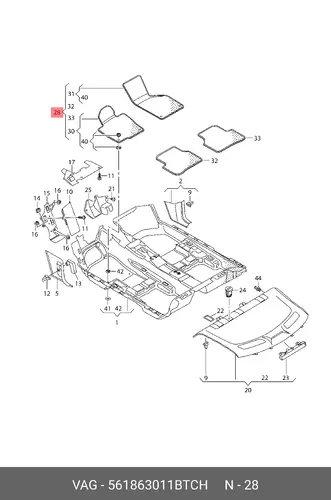 Коврики в салон VAG 561863011BTCH