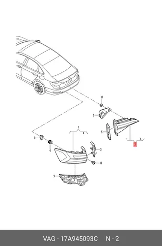 Фара противотуманная VAG 17A945093C