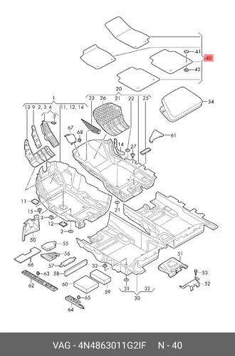 Коврики в салон VAG 4N4863011G2IF