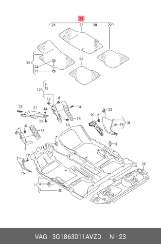 Коврики в салон VAG 3G1863011AVZD