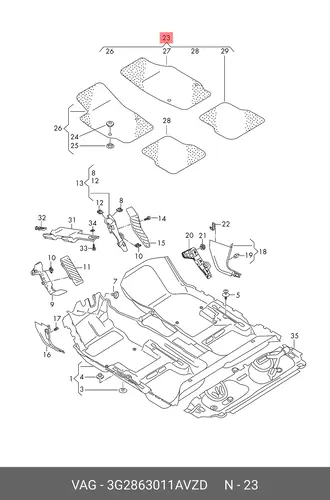 Коврики в салон VAG 3G2863011AVZD