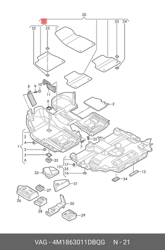 Коврики в салон VAG 4M1863011DBQG