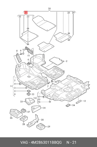 Коврики в салон VAG 4M2863011BBQG