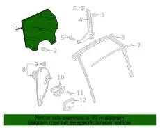 Стекло двери 83A845206A VAG