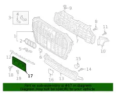 Панель номерного знака, чёрный satinschwarz 83A807287A9B9 VAG