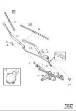 31416840 Поводок стеклоочистителя правый VOLVO