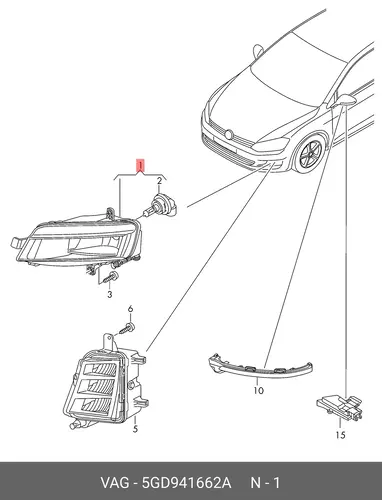 Фара противотуманная VAG 5GD941662A