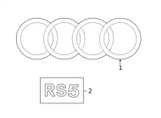 8W6853742AT94 Эмблема AUDI черный- VAG