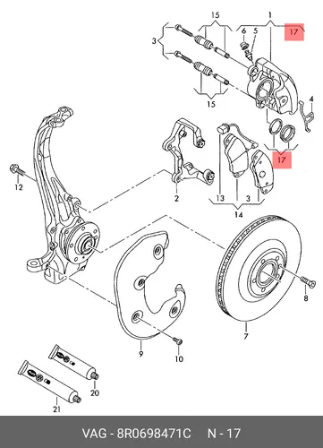 8R0698471C SET SEALS VAG