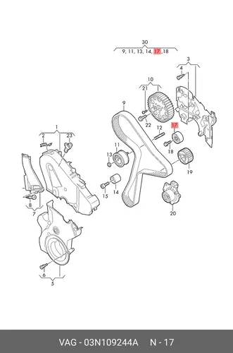 Ролик обводной 03N109244A VAG