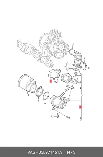Теплозащитная манжета 05L971461A VAG