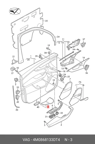 Коврики в салон VAG 4M0868133DT4