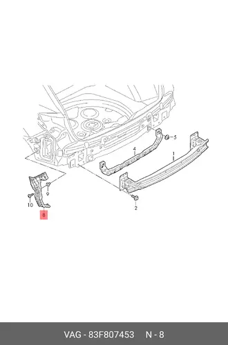 Направляющая 83F807453 VAG