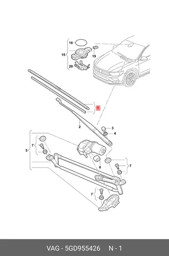 Щетка стеклоочистителя 5GD955426 VAG