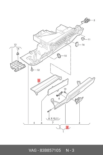 Коврики в салон VAG 83B857105