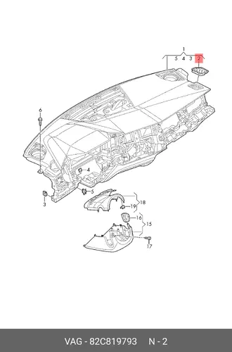 Дефлектор для стекла двери 82C819793 VAG