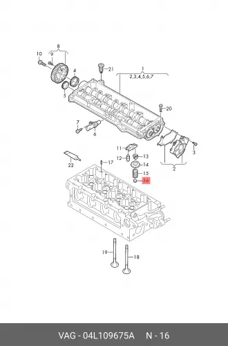 Колпачки маслосъемные VAG 04L109675A