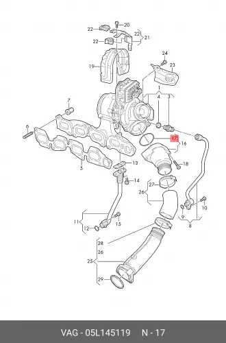 Кольцо уплотнительное автомобильное VAG 05L145119