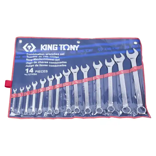 набор ключей комбинированных ! дюймовых 5/16'-1-1/4' 14пр. KING TONY/8\ 1214SR