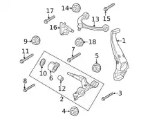 Swivel mounting 9J1407245B PORSCHE