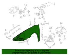 Wing Prime coated 99750303206GRV PORSCHE