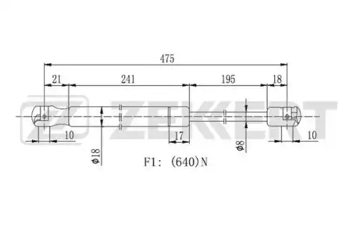 Амортизатор (упор) багажника ZEKKERT GF2152