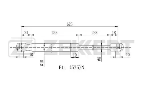 Амортизатор (упор) багажника ZEKKERT GF2162