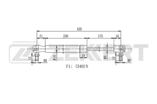 Амортизатор (упор) багажника ZEKKERT GF2178