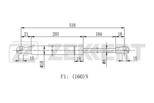 Амортизатор капота ZEKKERT GF2209