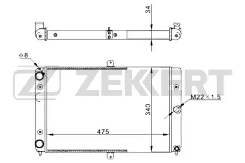 Радиатор системы охлаждения двигателя ZEKKERT MK1297