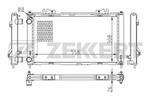 Радиатор системы охлаждения двигателя ZEKKERT MK1519