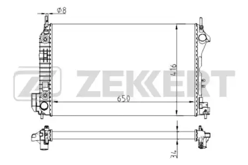 Радиатор системы охлаждения двигателя ZEKKERT MK1525