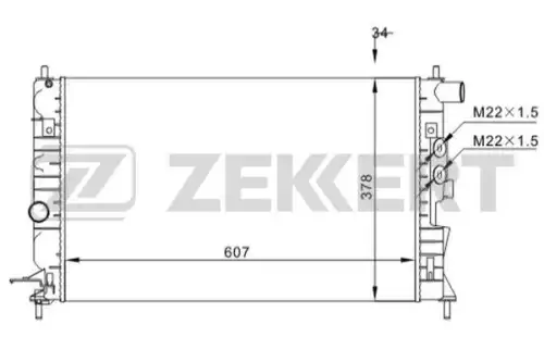 Радиатор системы охлаждения двигателя ZEKKERT MK1527