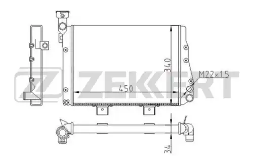 Радиатор системы охлаждения двигателя ZEKKERT MK1528