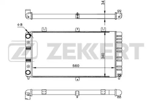 Радиатор системы охлаждения двигателя ZEKKERT MK1529