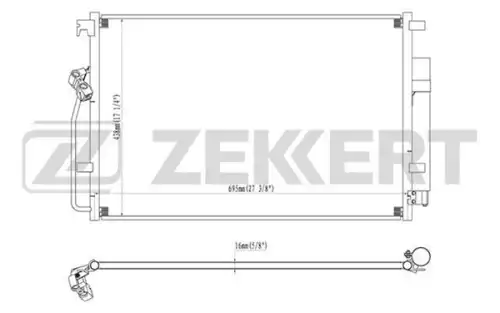 Радиатор кондиционера (конденсатор) ZEKKERT MK3091