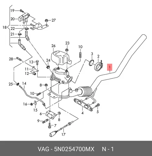 Abgasrohr 5N0254700MX VAG