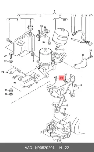 N90520201 ВИНТ ШЕСТИГРАННЫЙ (КОМБИ) VAG
