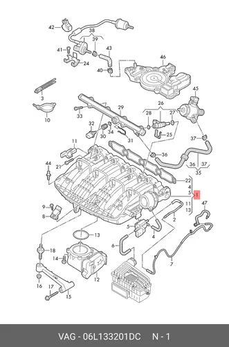 Впускной коллектор 06L133201DC VAG