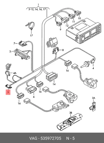 Корпус плоского разъема 535972705 VAG