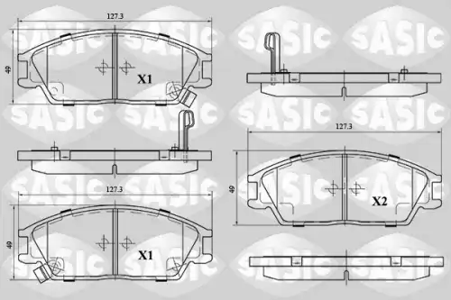 Тормозные колодки дисковые SASIC 6216100