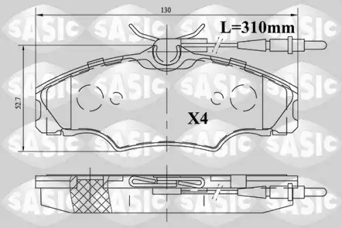 Тормозные колодки дисковые SASIC 6210061