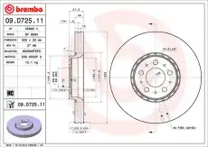 Тормозной диск BREMBO 09.D725.11 вентилируемый передняя ось